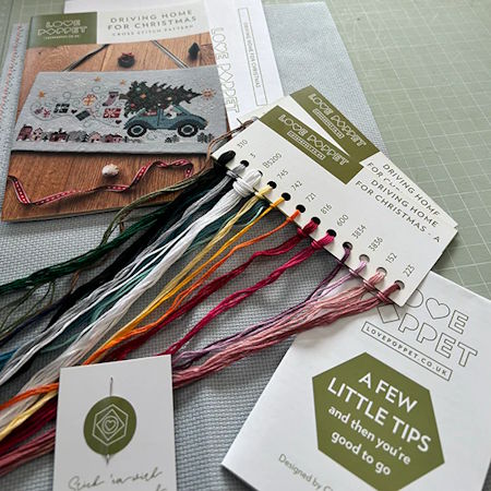 Love Poppet Driving Home for Christmas Cross stitch Kit - Image 3