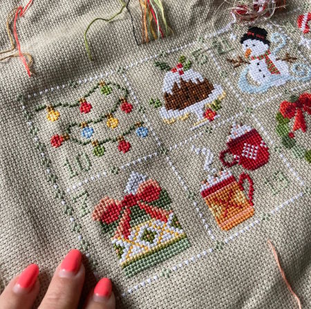 Love Poppet Feeling Festive Christmas Advent Calendar Cross Stitch Kits