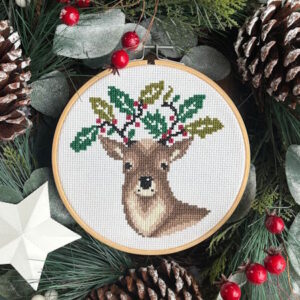 Love Poppet Holly Deer Cross Stitch Kit