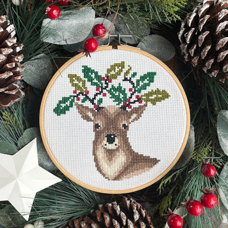Love Poppet Holly Deer Cross Stitch Kit