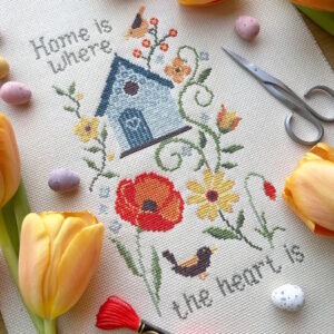 Love Poppet Home is Where the heart is cross stitch kit