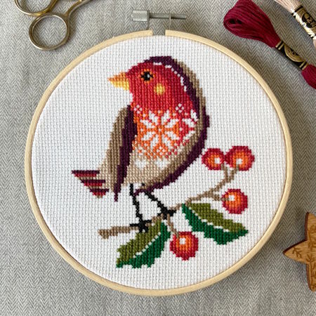 Love Poppet Rocking Robin Cross Stitch Kit
