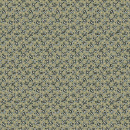 Lynette Anderson Botanicals little flowers green from Nutex Fabrics