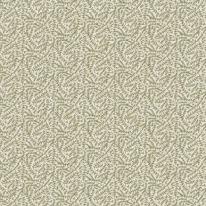 Lynette Anderson Botanicals Leaf Stems on a cream fabric background by Nutex