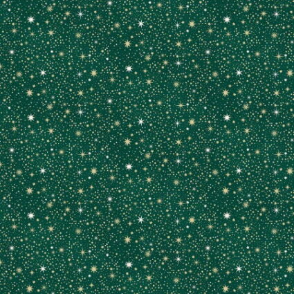 Makower Christmas Enchanted Stars Green