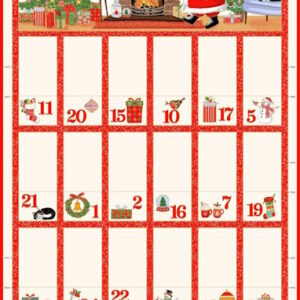Makower Christmas Jolly St Nick Advent Panel Cotton Fabric