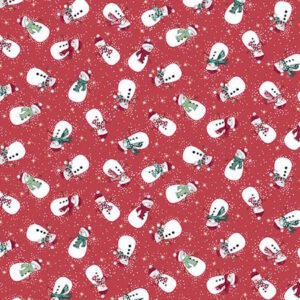 Makower Country Christmas Snowmen Red