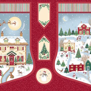 Makower Country Christmas Stockings Panel