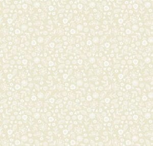 Makower Essentials Doodle Ditzy White on Cream Floral Tone on Tone