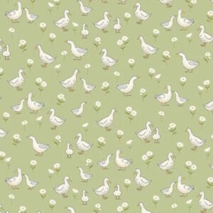 Makower Novelty Fabric Little Ones Ducks Green
