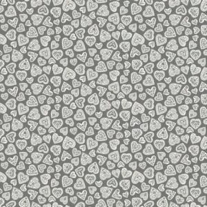 Makower Scandi 2025 Christmas Hearts Grey cotton fabric