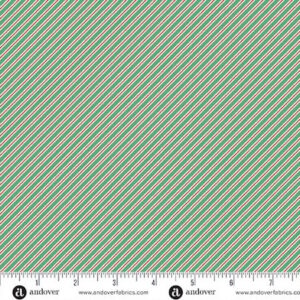 Makower The Nutcracker Candy Cane stripe cotton fabric