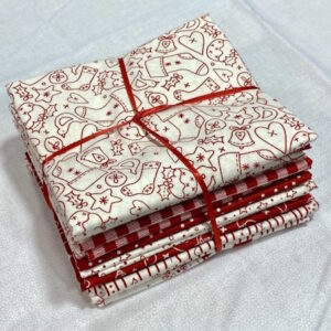 Mandy Shaw Redwork Christmas Fat Quarter pack