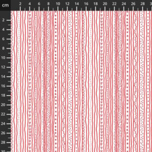 Henry Glass redwork Christmas Stripe Fabric by Mandy Shaw