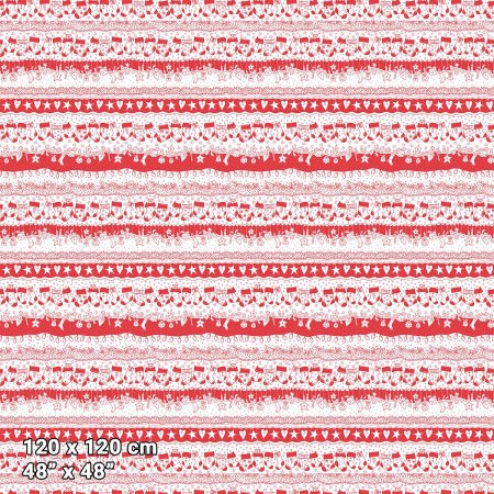 Henry Glass Redwork Christmas Novelty Stockings stripe by Mandy shaw