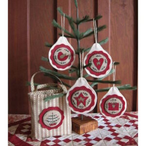 Marg Low Festive Keepsakes ornaments and little bag Punch Needle