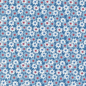 Moda 30's Playtime Daisies blue by Linzee McCray