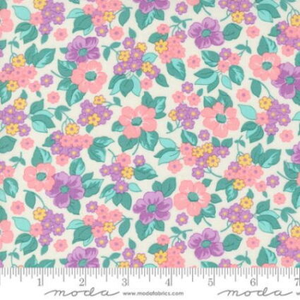 Moda 30's Playtime Growing Gardens Pastel Flowers by Linzee McCray