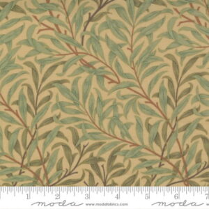 Moda Best of Morris Basic Reproduction Antique William Morris Willow Boughs Floral Leaf Packed Vine Green by Barbara Brackman