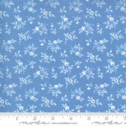 Moda Crystal Lane Winter Rose French Blue by Bunny Hill Designs