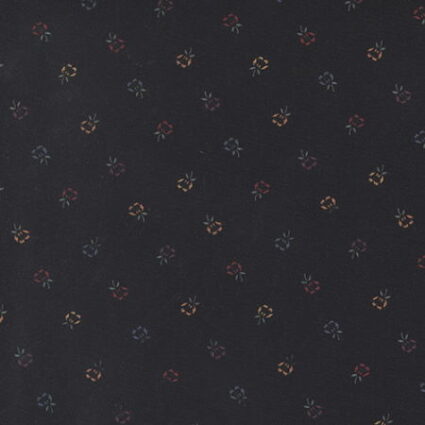 Kansas Trouble Daisies on a black fabric background from Moda