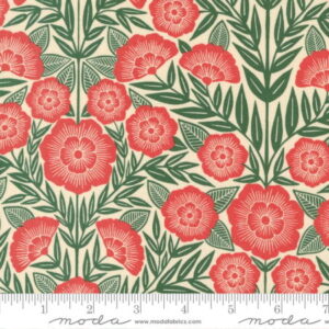 Moda Flower Press Spirited Blooms Red by Katharine Watson