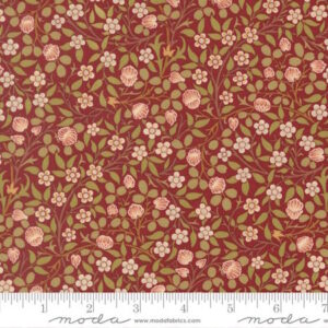 Moda Morris Muse Clover Small Floral in Russet by Barbara Brackman Cotton Fabric
