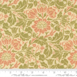 Moda Morris Muse Flowering Scrolls Parchment cotton fabric