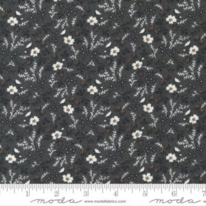 Moda Rustic gatherings small Flowers on a dark grey fabric background by Primitive gatherings