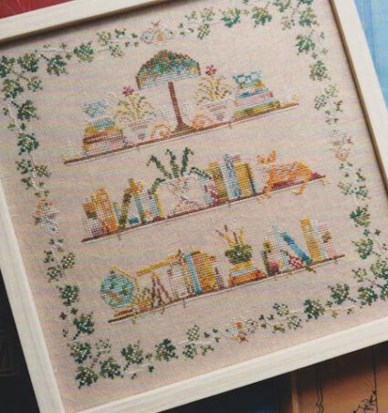 Mojo Stitches In The Library Cross Stitch chart by Joanna Kabanoff