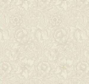 Stof morris and Co Standen Cream Flowers on a cream background