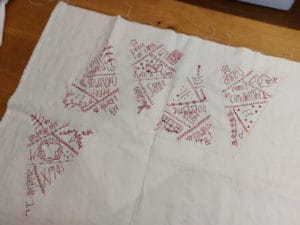 Must be Christmas Bunting kit designed by Marg Low embroidered bunting