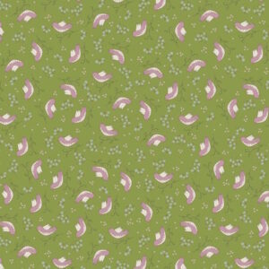 Natalie Bird Out and About Little Birds green from Devonstone cotton fabric