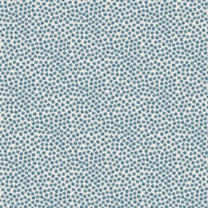 Natalie Bird Out and About Scattered Flowers Blue from Devonstone Cotton Fabric