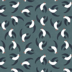 Nutex A Pirates Adventure Seagull on a grey blue fabric background