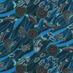 Nutex Australian Icon Fabric Baanbaan Pacific Blue