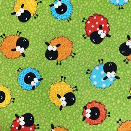Nutex Happy Sheep Childrens novelty cotton fabric