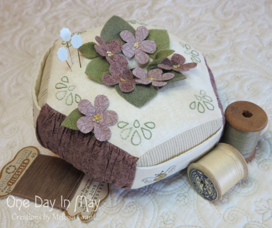 One Day in May For The love of Violets Pincushion Pattern by Melissa Grant
