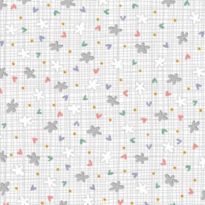 P and B Textiles Dream Drifters Ditzy on Grid Light Silver