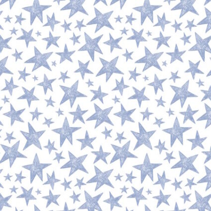 P and B Textiles Sleepy Sloth Stars Blue 100% cotton Fabric