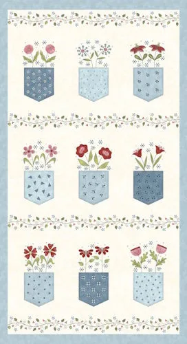 Pocketful of Posies Fabric Collection by Gail Pan Cream Panel