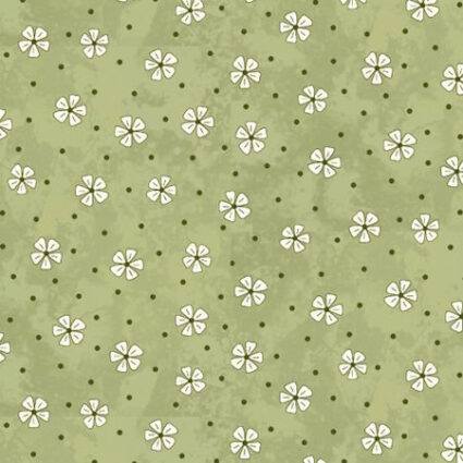 Pocketful of Posies Fabric Collection by Gail Pan Green Posies Tossed