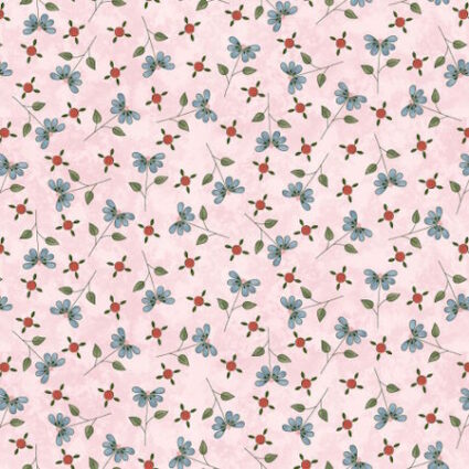 Pocketful of Posies Fabric Collection by Gail Pan Light Pink Tossed Flowers and Buds