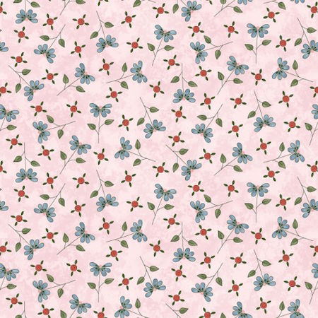 Pocketful of Posies Fabric Collection by Gail Pan Light Pink Tossed Flowers and Buds