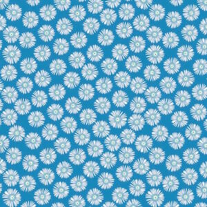 Poppie Cotton Hey Love Bug Love It Blue daisies