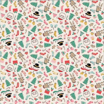 Poppie Cotton Oh What Fun Christmas Cozy wishes Icons cream