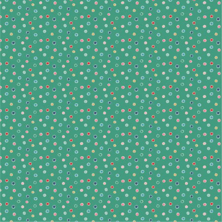 poppie Cotton Oh What Fun Christmas Snow Dots Green