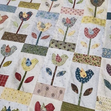 Pretty Birds in the Garden pattern only by Gail Pan