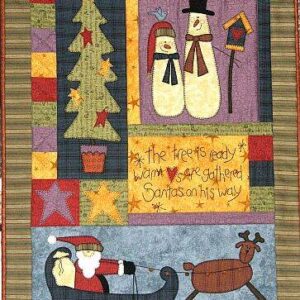 The Birdhouse Ready for Christmas applique wall hanging or mini quilt pattern
