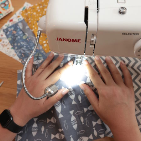 Sewing Machine Lamp by The Daylight Company lit to show brightness